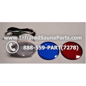 COMPLETE LIGHT ASSEMBLY 220V / 240V - COMPLETE LIGHT ASSEMBLY WITH BULB + RED AND BLUE COVER 220V / 240V 9