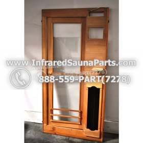 WOOD SAUNA WALLS - HEMLOCK WOOD SAUNA PANEL + DOOR ( 35.5" x 69.5" ) 12
