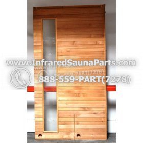WOOD SAUNA WALLS - HEMLOCK WOOD SAUNA PANEL WITH GLASS ( 71.2 x 38.3" ) K 3